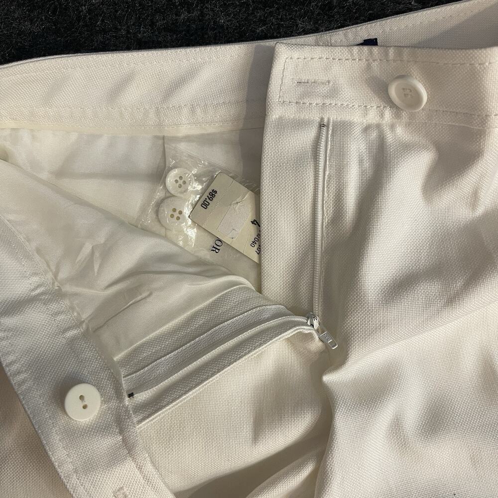 Ann Taylor Women’s White Lined Straight Dress Cotton Pants Twill - Picture 10 of 16